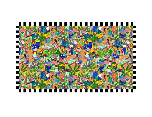 Market Scene Beach Wrap